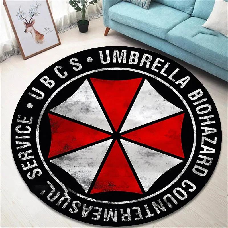 R-Resident Evil Ковер круглый с принтом Umbrella для гостиной, спальни, красивые коврики, нескользящий коврик для двери, напольные коврики, подарок на день рождения