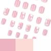 24 шт. Квадратные накладные ногти с французским маникюром и цветочными узорами, полное покрытие, наклейки, модный дизайн ногтей для весны