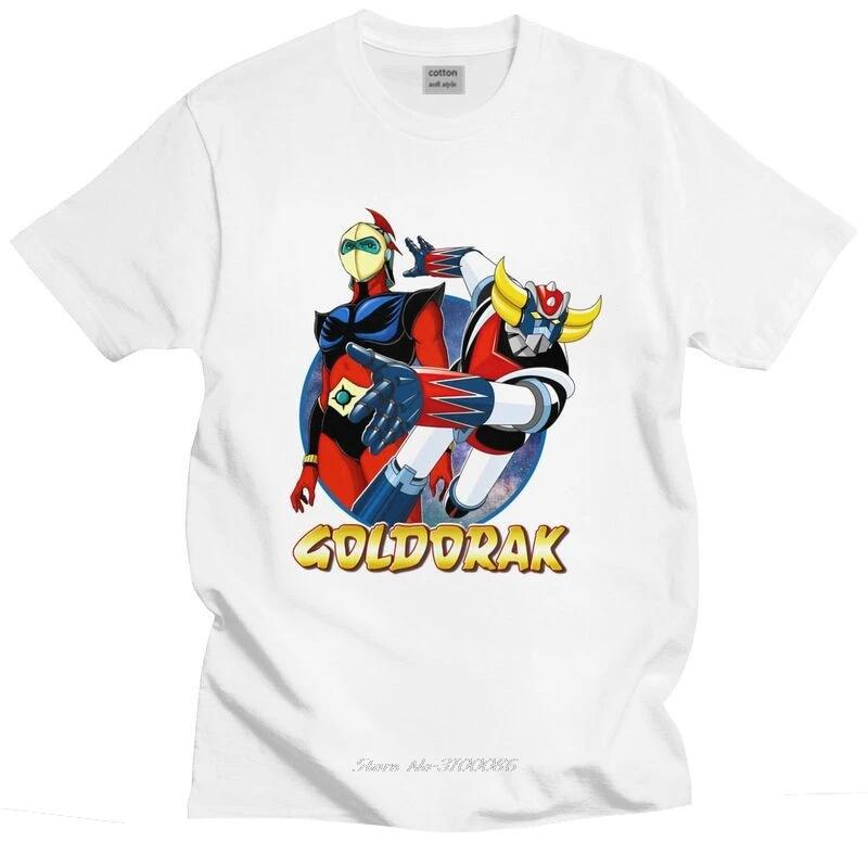 Футболка Robot Goldorak Grendizer, мужская хлопковая футболка, городские футболки с коротким рукавом, футболки Actarus Goldrake в стиле аниме, приталенная одежда