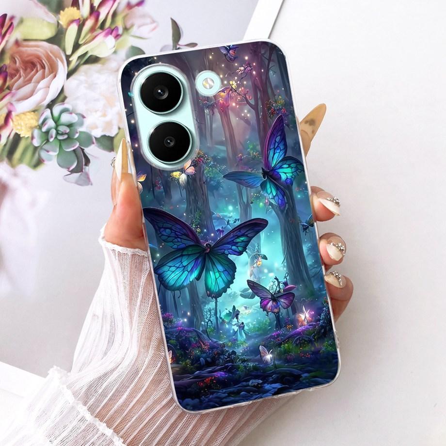 Чехол для телефона Xiaomi Poco X8 Pro Max Мягкий силиконовый чехол Бабочка Дракон Кот Цветочный бампер На Xiaomi Redmi Turbo 5 Max Funda