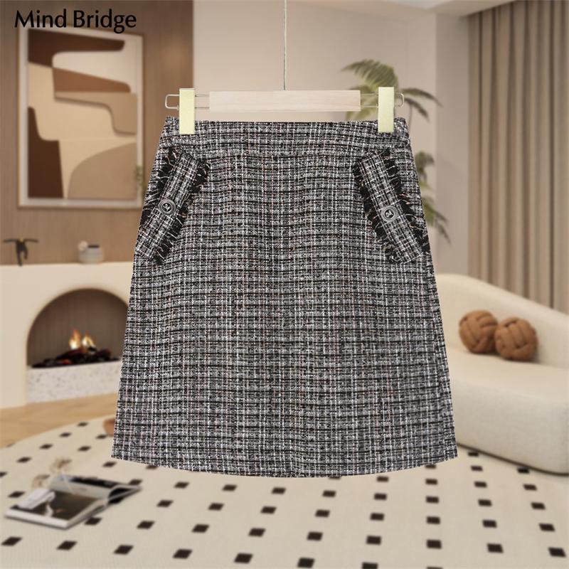 Small Fresh Woolen Casual Half Skirt [Please refer to size chart for Korean brand selection]