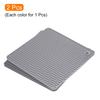 2pcs Uxcell Dish Drying Mat Set 18 x 18 cm Silicone Reusable Drain Pad Heat Resistant Suitable for Kitchen Counter Fridge Drawer