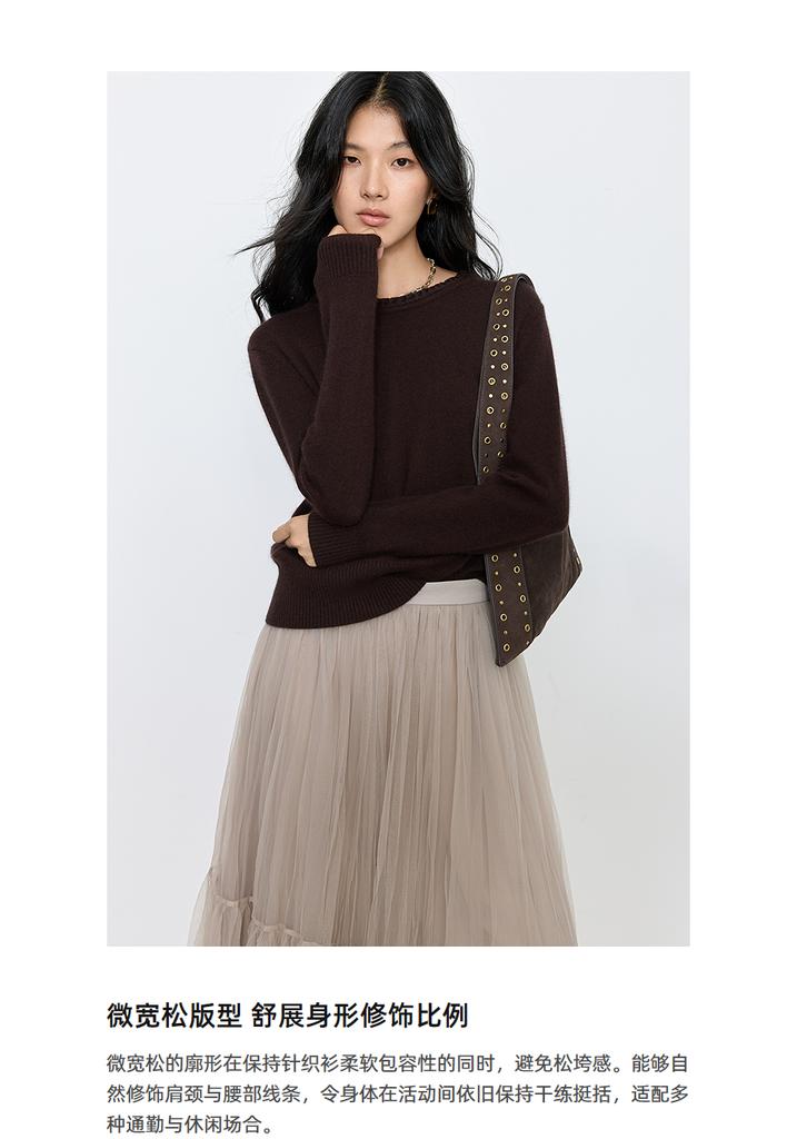 LILY Handmade Round Neck Knitted Shirt for Women