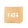 Wooden Sound Control Square LED Digital USB/AAA Electronic Table Alarm Clock