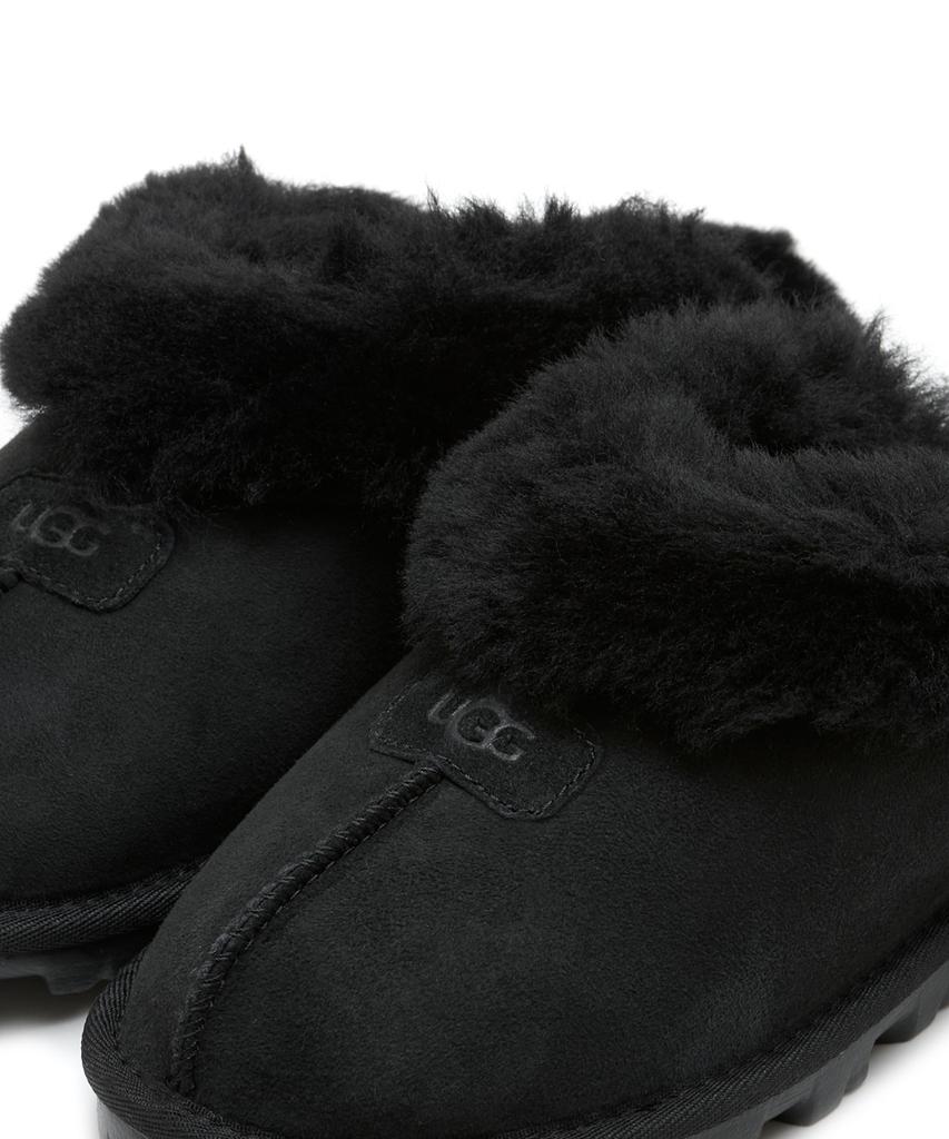 Ugg [Женские] Замшевые тапочки с меховым воротником (Кокетка) - Черный / 5125Blk