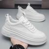 Autumn New Men's Breathable Platform Board Shoes Male Lace Up Increased Height Thick Bottom Casual Sneakers Sports White Shoes