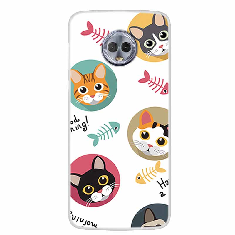 For Moto G6 Plus Case G6 Play Lovely Cat Soft TPU Silicone Transparent Phone Case For Motorola Moto G6 Cover Clear Bumper MotoG6
