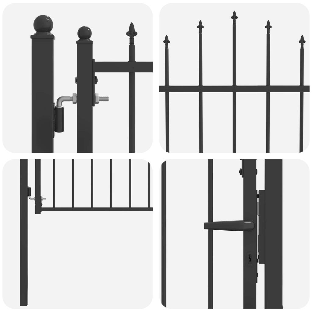 Zauntor HORST 100 x 100 cm Metal Black Lockable