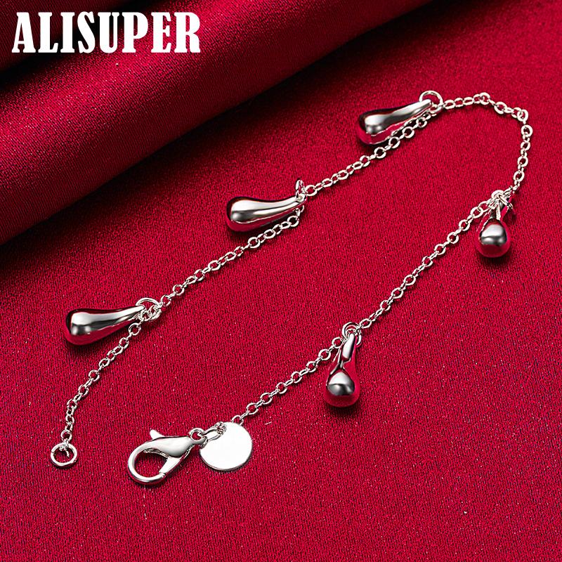 Ювелирные изделия из стерлингового серебра 925 пробы с пятью каплями воды и дождевой каплей