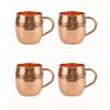 Copper Mule Mug, Handcrafted Shiny Moscow Mule Beer Mug Cup, Cocktail Serveware, Drinks, & Gifts, Best for Parties (500 Ml) Set of 4
