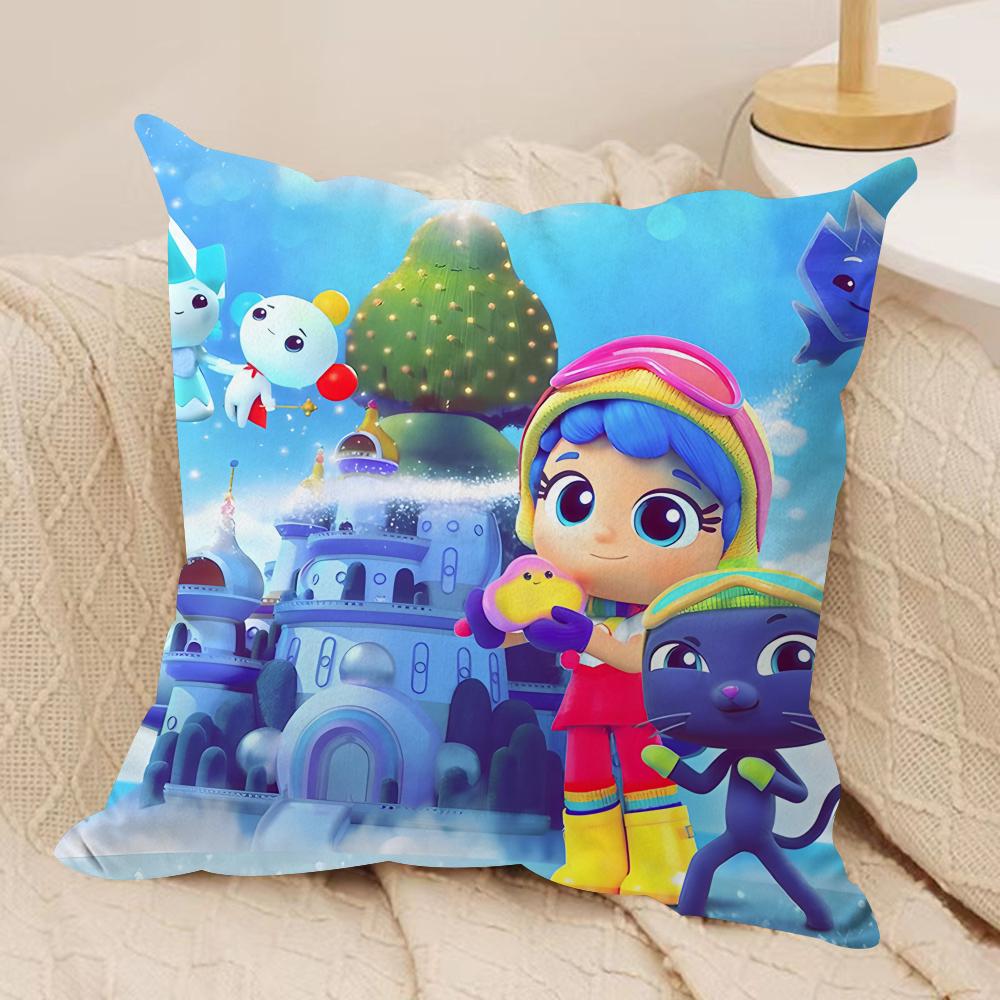 Anime True RRainbow KingdomS Cushion Cover Silky Short Plush Invisible Zipper Dustproof Sofa Pillow Case For Home Decor
