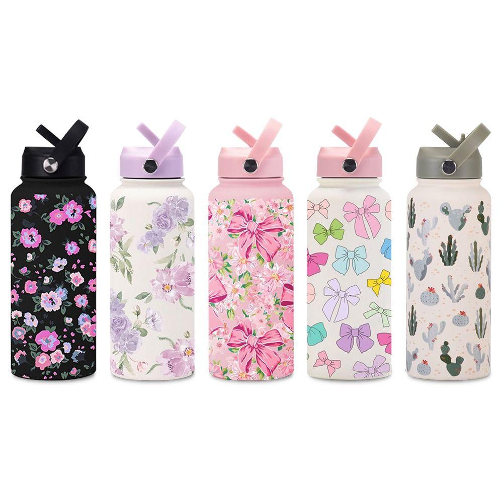 Straw Lid Vacuum Insulation Tumbler 1L Capacity Stainless Steel Tumbler Sports Activities