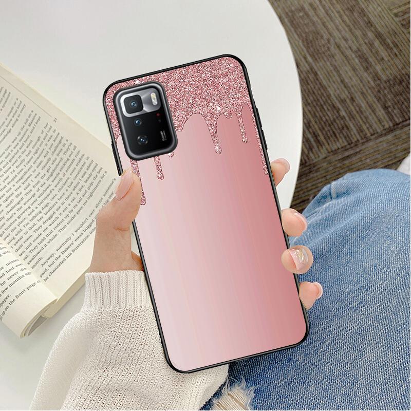 Чехол для телефона Xiaomi Redmi Note 11 10 Pro Note 8 Pro 9Pro Note9 9S 10S 9T Redmi 10 9C 9A Капающий блестящий розовый фиолетовый чехол
