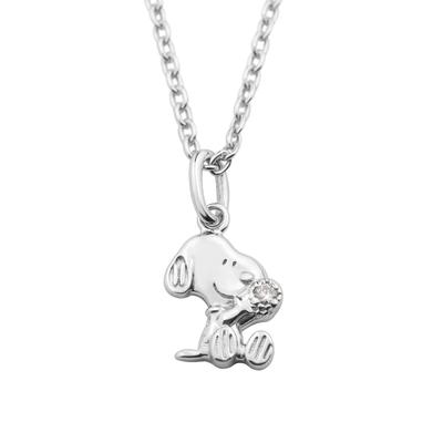 Бриллиантовое мини-ожерелье Snoopy в ювелирную шкатулку Серебро 925 Официальный товар PEANUTS Персонаж [Shinjuku Ginnokura] (сделать набор) Женский
