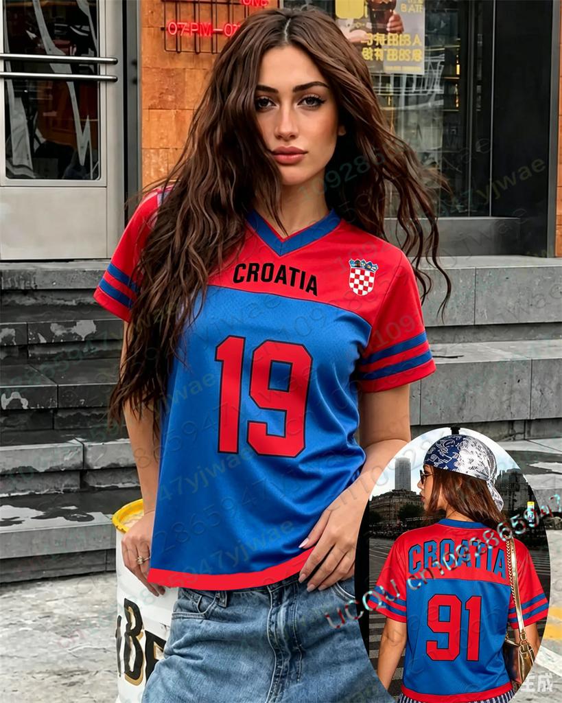 Croatia 1991 Oversize Football Jersey Men'S Fashion Street Wear Short Sleeve Y2k Top Summer Men'S And Women'S T-Shirts