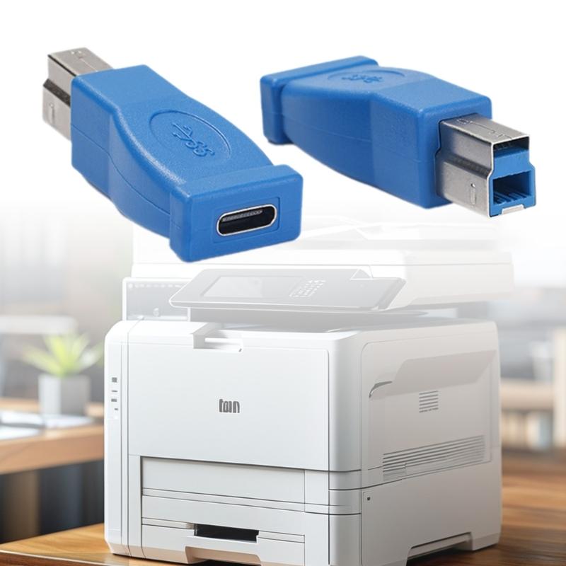 USB B3.0 Male To Type C Female Converters for Fast Data Transmission Charging for Printer and External Hard Disks