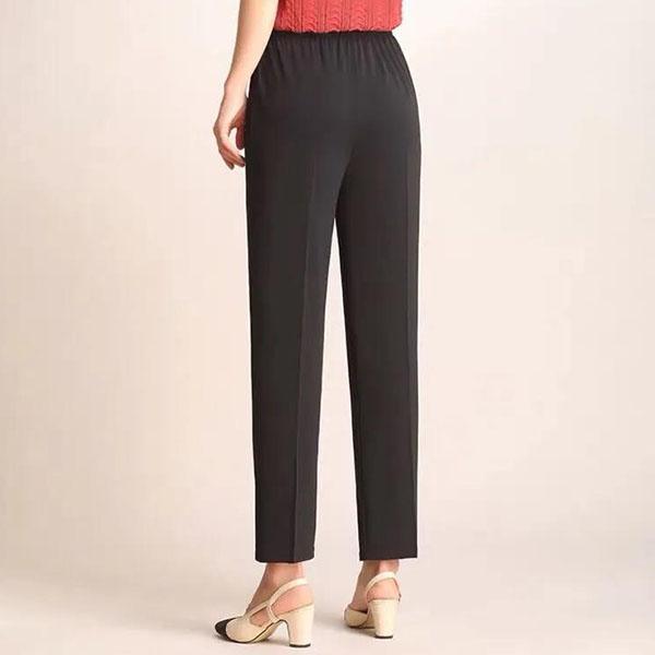 WTEMPO XL-5XL, женские весенне-летние брюки большого размера из ледяного шелка, женские однотонные повседневные брюки с эластичной резинкой на талии