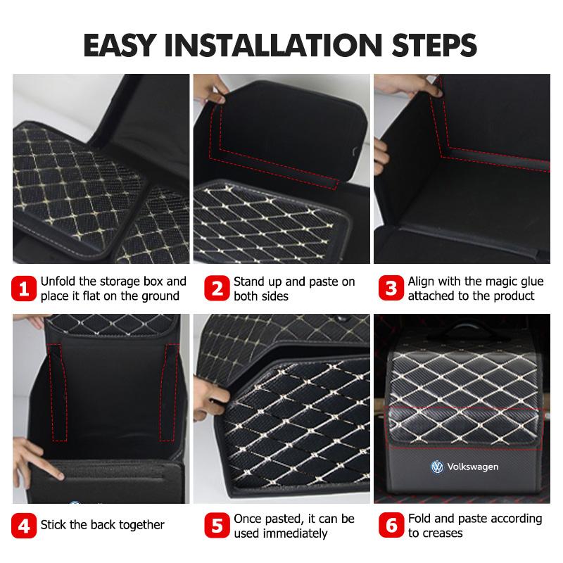 For Volkswagen VW Car Trunk Insulation Organizer Folding Waterproof Storage Box Polo Jetta Sagitar Magotan Passat B5 B6 B7 CC zj0