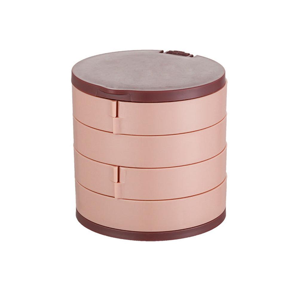 4-слойная вращающаяся шкатулка для хранения ювелирных изделий, органайзер для ювелирных изделий, 4-слойное вращающееся хранилище для серег с зеркалом, дорожный держатель для серег, ожерелий, колец