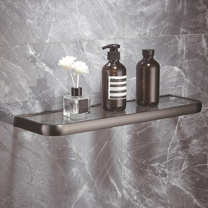 All copper gun gray bathroom towel rack, bath towel rack, light luxury bathroom rack, bathroom hardware pendant set.
