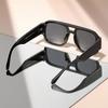 New Retro Double Beam Square Framed Sunglasses for Travel and Daily Wear