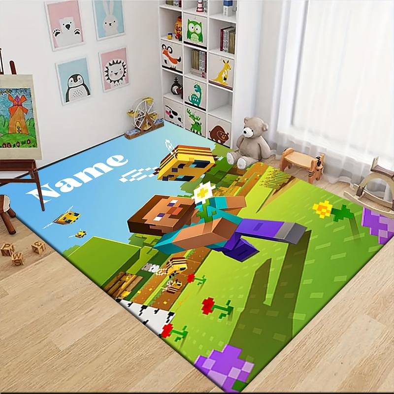 Custom Name Bee Sky Carpet Rug Customizable Soft Washable Anti-Slip Home Living Room Sofa Mats Personalized Rug. 0909409