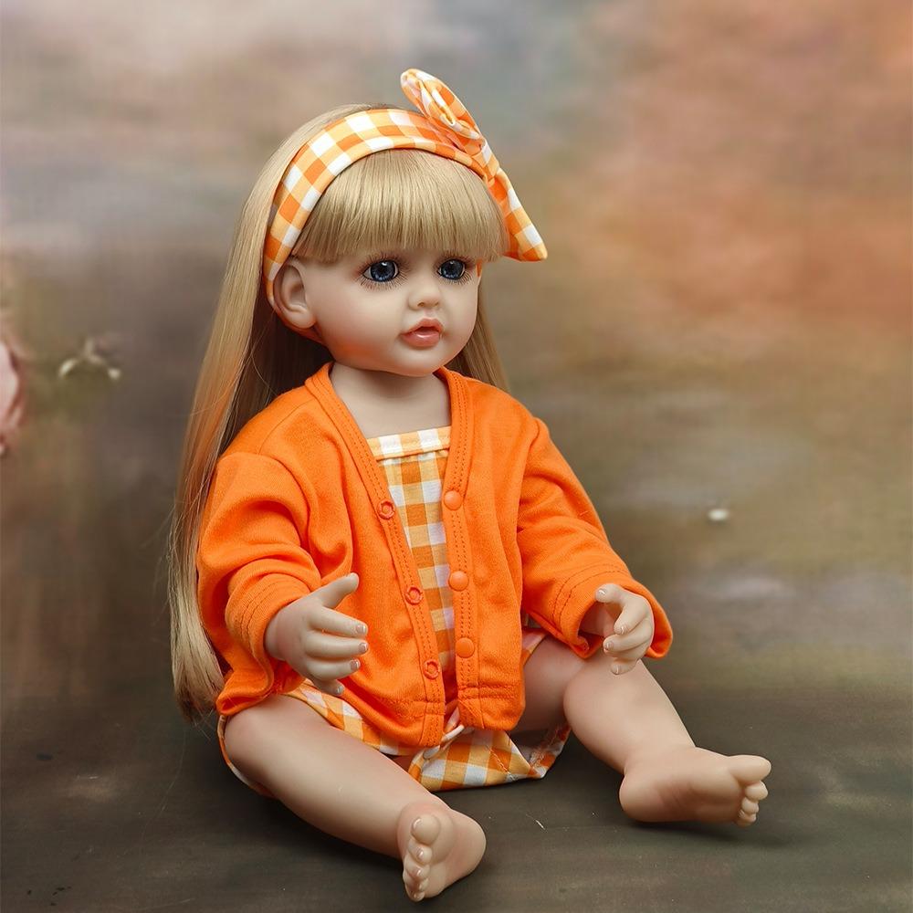 Очаровательная кукла Betty Reborn для детей от 3 лет и старше, 22 дюйма, 55 см, силиконовая, на все тело, с длинными наклеенными волосами, принцесса, реалистичная кукла для новорожденных, игрушки