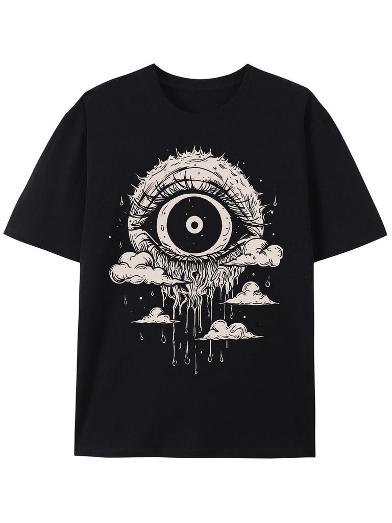 Странныйcore Глаз в Облаках Футболка Dreamcore Эстетика Grunge Одежда Дерзкая Триповая Рубашка Хоррор eGirl одежда Пастельный Гот