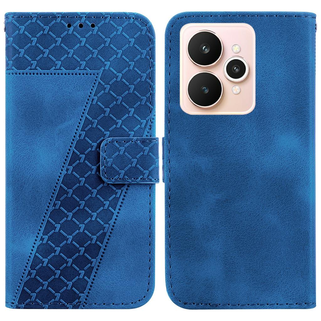 For Realme 15 Pro 5G/15 5G Stand Case 7-Shaped Pattern Imprint Leather Phone Cover with Strap
