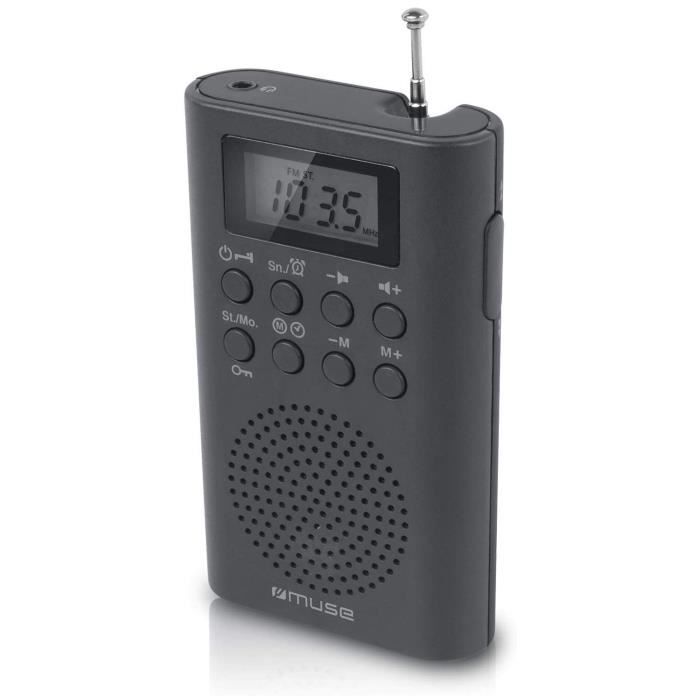 Radio Portable MUSE M-03 R - Syntoniseur De Radio Numérique FM - Alarme - Antenne De Barre DG