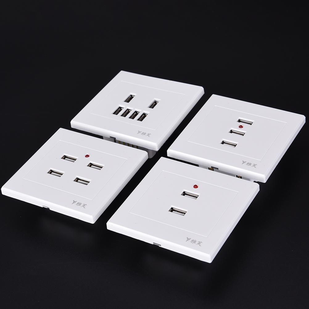 USB DC 2/3/4/6 портов 5V 3.1A Электрическая настенная зарядная станция Розетка Панель с розетками и переключателем Адаптер питания Вилка
