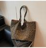 Leopard Print Canvas Bag Women's Large-capacity New Autumn and Winter Versatile Casual Shoulder Bag College Students