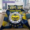 Custom Name,Fenerbahce Spor Kulubu Pattern Bedding Home Decoration Birthday Gift ( 1 duvet cover + 2 pillowcase, without core),fan merchandise.
