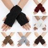 Soft Half Finger Gloves Solid Color Half Finger Mitten New Winter Gloves Women