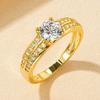 Fashion Zircon Four Claw Marriage Proposal Engagement Wedding Ring Bling 6mm Cubic Zirconia Classic Ring ForWomen Gift