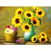 Полный круглый дрель 5D DIY алмазная живопись цветок Алмазная вышивка Подсолнух вышивка крестиком круглая мозаика со стразами подарок