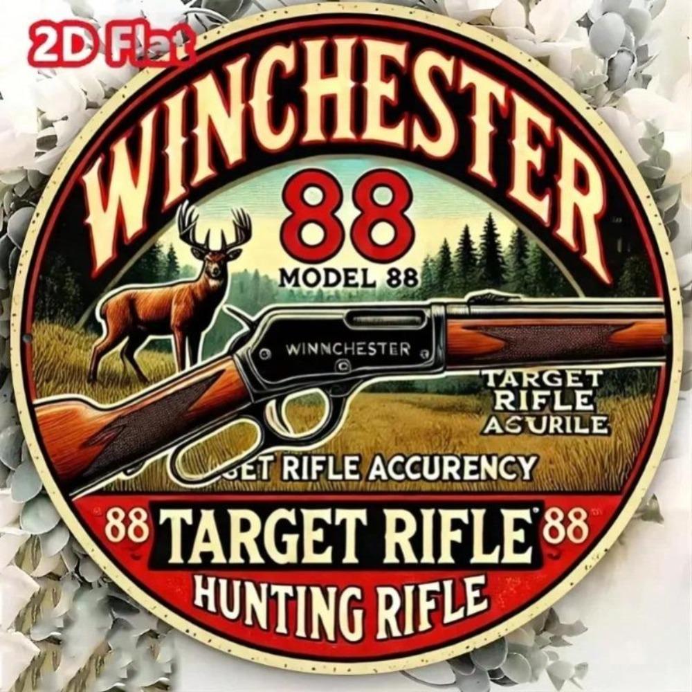 Винтажная металлическая жестяная вывеска Winchester 88 для декора домашнего бара, настенное искусство охотничьего домика
