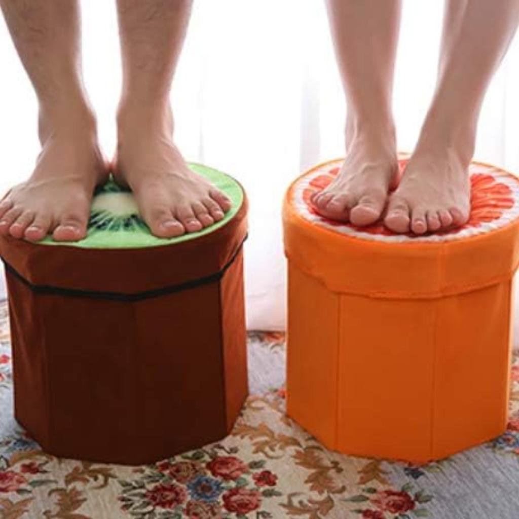 Табурет для хранения фруктов 30x30 см, пуф, симпатичный складной ящик для хранения игрушек с поролоновой подушкой, складное сиденье для хранения вещей (Пень)