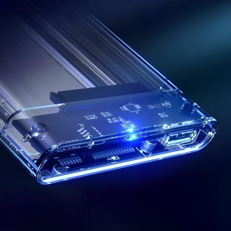 Прозрачный внешний корпус для жесткого диска 2,5 или 3,0 дюйма HDD SSD Micro-b на USB 3.1 Корпус для диска 4 ТБ Совместимый UASP SATA III Ноутбук