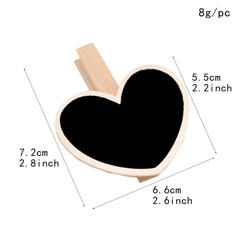 50 шт. подвесная деревянная доска для записей, клипсы для меловой доски, бирки, номер, ценник в форме сердца, сделай сам