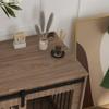 Dog Box Dog Crate Lockable Wood Look Rustic Design 98 Cm X 58 Cm X 61 Cm Walnut And Black