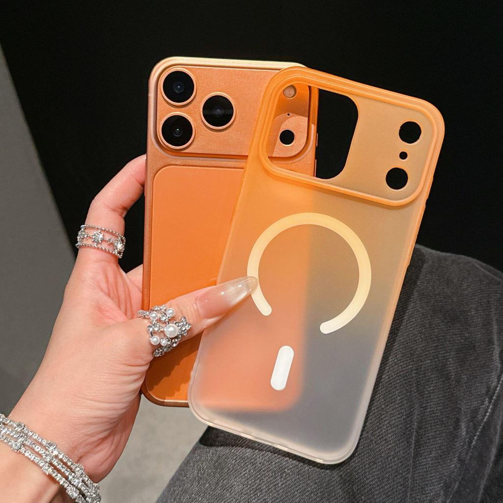 Сплошной градиентный магнитный чехол для телефона для iPhone 17 Pro/16 Pro/15 Plus - Легкий полупрозрачный матовый дизайн