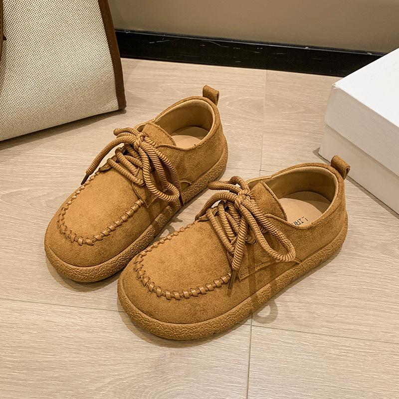 Туфли-бисквиты на платформе женские 2025 весна и осень новые ретро повседневный спортивный стиль туфли-кенгуру британский стиль туфли Doudou