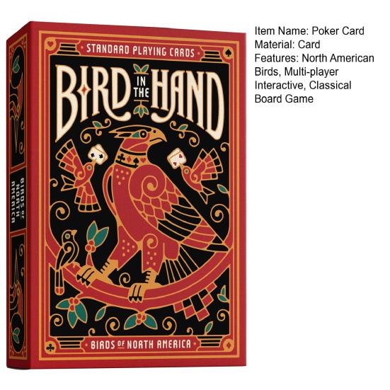 Карты для покера «Птица в руке» Тема «Птицы Северной Америки» Колода карт Детские Взрослые Семейный вечер Многопользовательская Интерактивная Классическая Карточная Настольная Игра