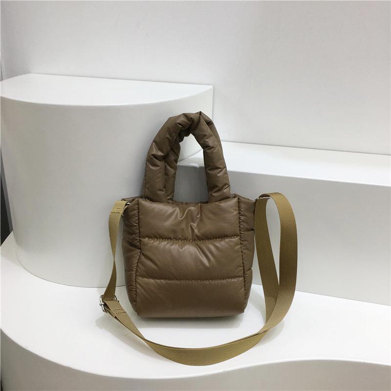 Сумка-пуховик для женщин, милая маленькая стеганая сумка-тоут, универсальная портативная сумка через плечо