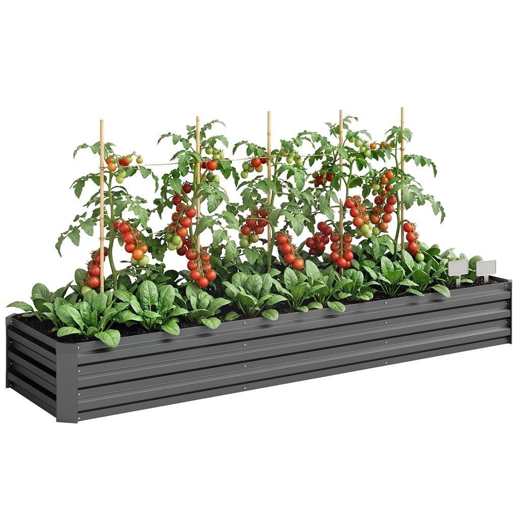 60 x 240cm Galvanised Steel Planter, with Open Bottom