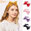 Hot-sale Textured Tied Hair Bow Fabric Covered Women Headband Hair Style Handmade Hair Accessories Hairband For Girl