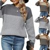 Women's Casual Long Sleeve Knitted Striped Pullover Sweater Top