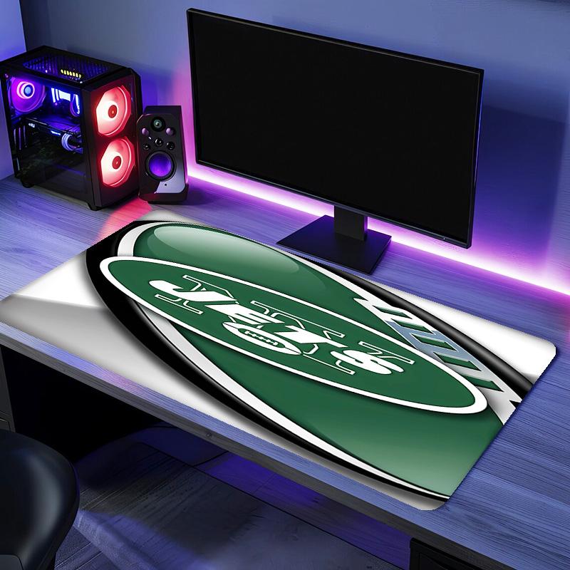 Коврик для мыши с логотипом New York Jets - Нескользящая резиновая основа, Гладкая поверхность для работы, игр, офиса и дома, Настольный коврик для мыши