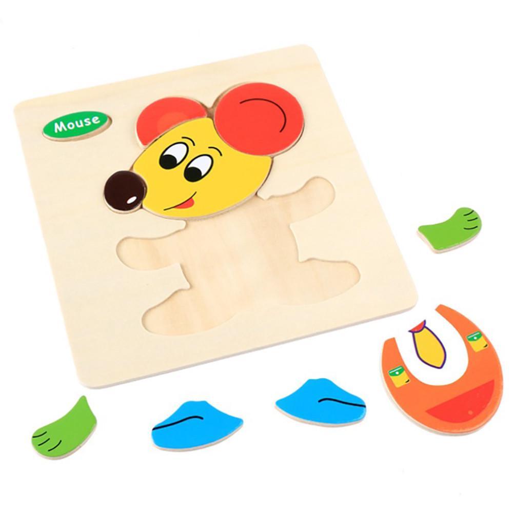 Wooden Puzzle for Baby Kids, Educational Developmental Toy, Learning Activity for Toddlers, Preschool Teaser Puzzle